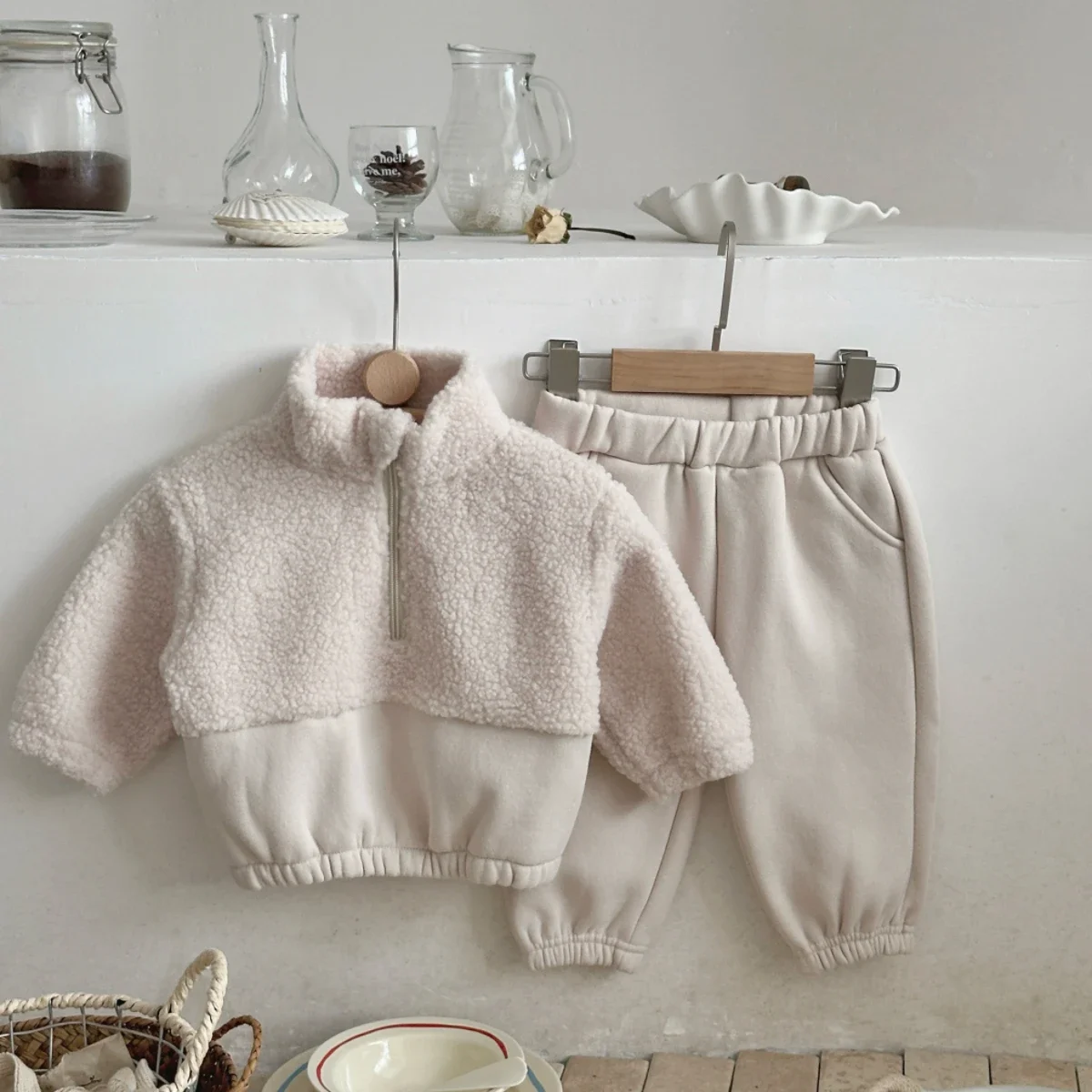 1-3 سنوات بيبي بوي بنات مجموعة ملابس الشتاء الخريف لامب بلوزة من الصوف السراويل 2 قطعة الأطفال دعوى طفل طفل الزي غير رسمي