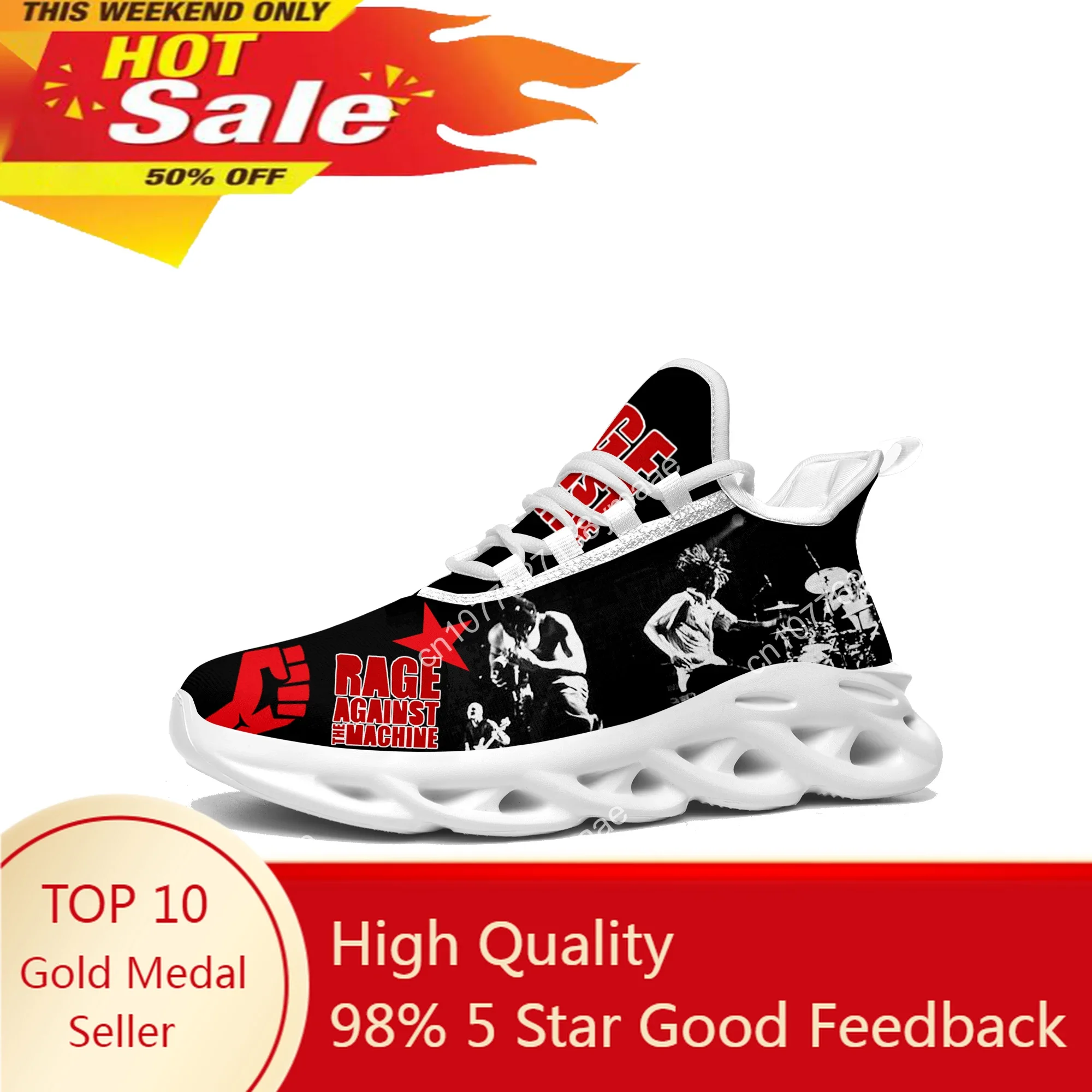 

Rage Against The Machine Flats Sneakers Mens Womens High Quality Sports Running Shoes Sneaker Evil Empire Lace Up Mesh Footwear