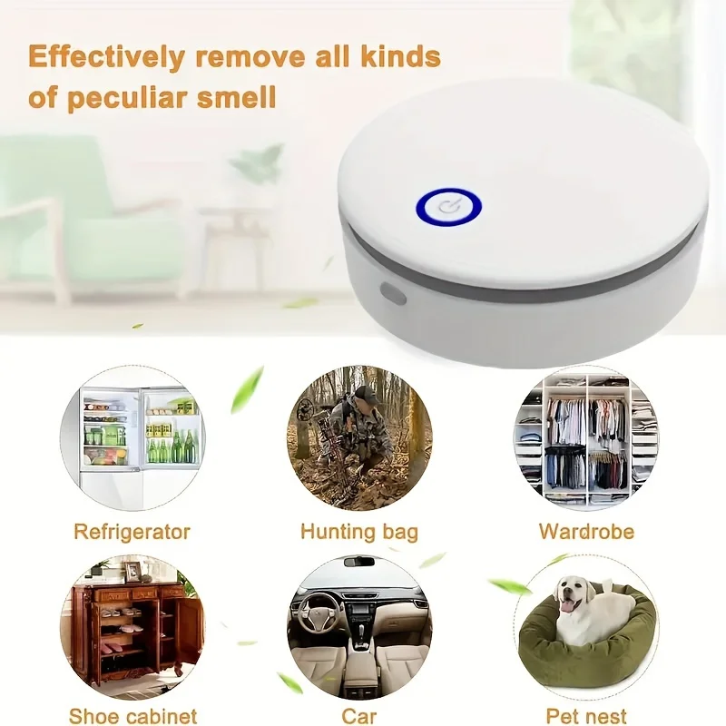 Portable Air Purifier, Negative Ion And Ozone Generator, USB Rechargeable, Purifying Air And Eliminate Odor, Pet Odor Remover, L