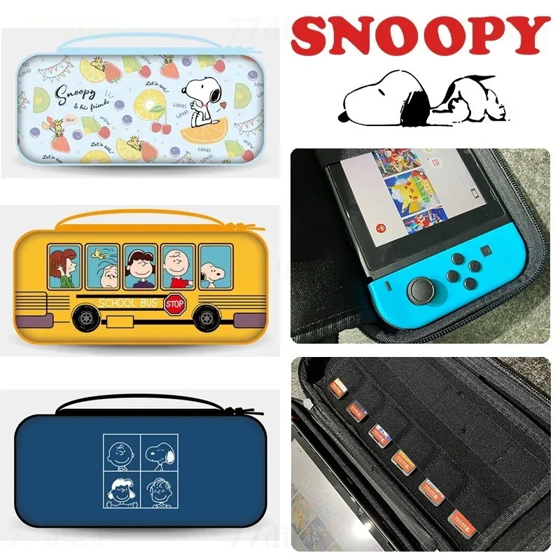 Snoopy for Nintendo Switch Storage Waterproof Bag Anime Cute for OLED Lite NS Protective Case Game Console Portable Cover Box