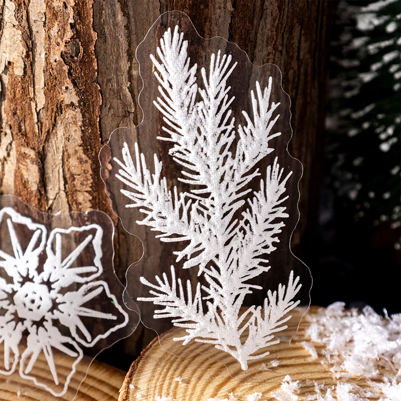 بطاقة عاشق 20 قطعة [سلسلة كل شيء الشتوي] ملصقات الحيوانات الأليفة الشتوية الاسكندنافية مع أشجار الصنوبر والمواد الشتوية لتزيين مخطط