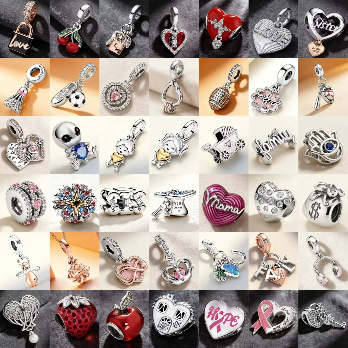 New S925 Silver Mom Boys / Girls Degree Hats Skating Shoes Boxing Set Love Lock Fit Bracelet DIY Women's Jewelry Birthday Gift