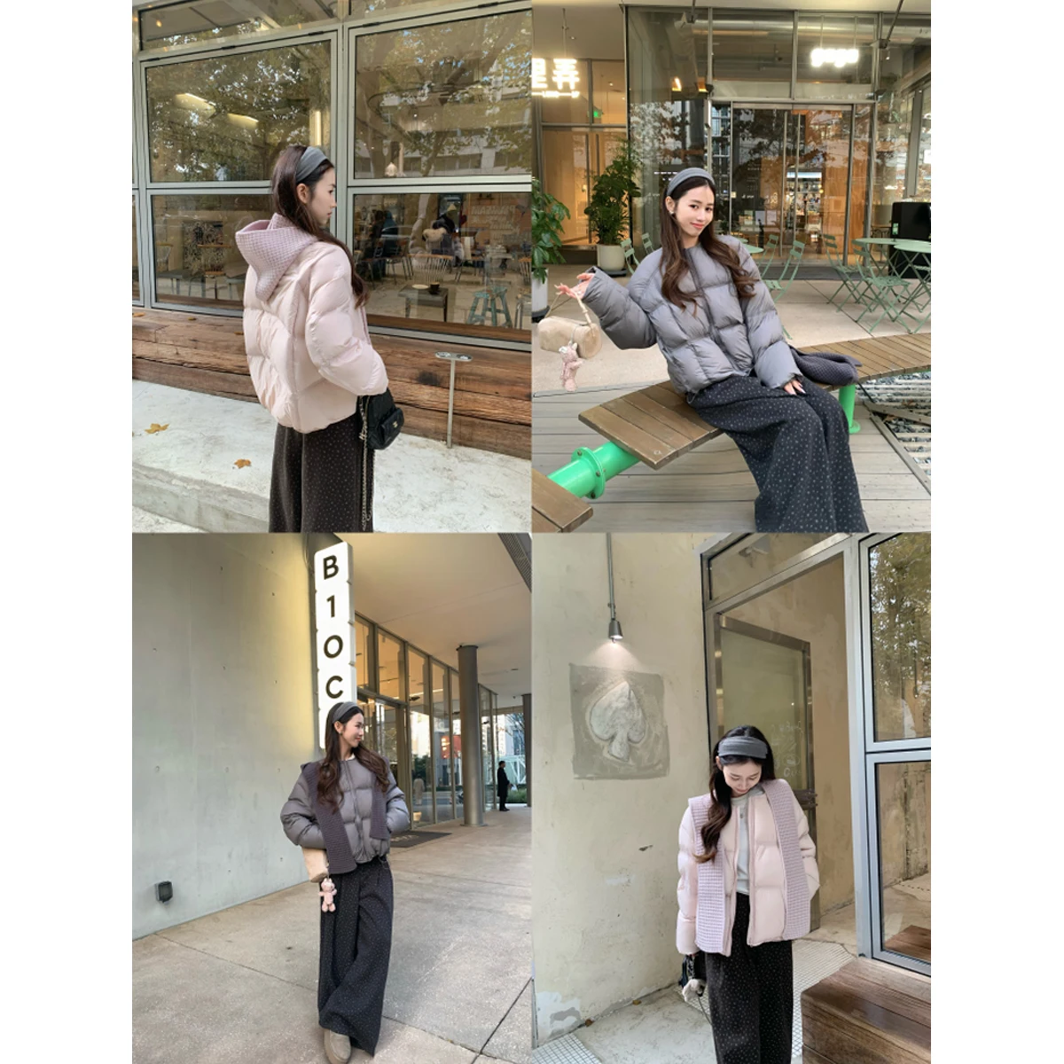 

Two-Color Scarf Hat down Jaet Casual Sle Warmth Filling White Du down Coat Regular Length Long Sve Winter Outerwear