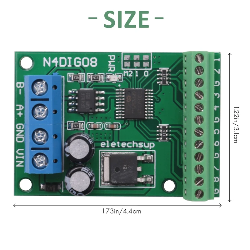 Interruptor Digital de entrada/salida de 8 canales TTL Lvttl CMOS RS485 IO módulo de Control Modbus Rtu placa para relé PLC