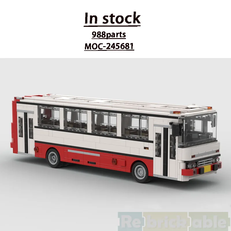 

MOC-245681 New City Transportation Bus Brick Model 988 Parts MOC Creative Boys Children's Birthday Christmas Toy Gift