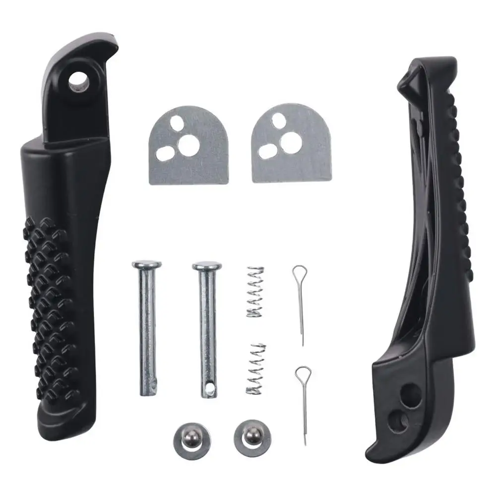 Parts Replacement Metal Foot Pegs Silver Left & Right Footrest Bracket Black Mini Bike Foot Pegs for Coleman BT200X