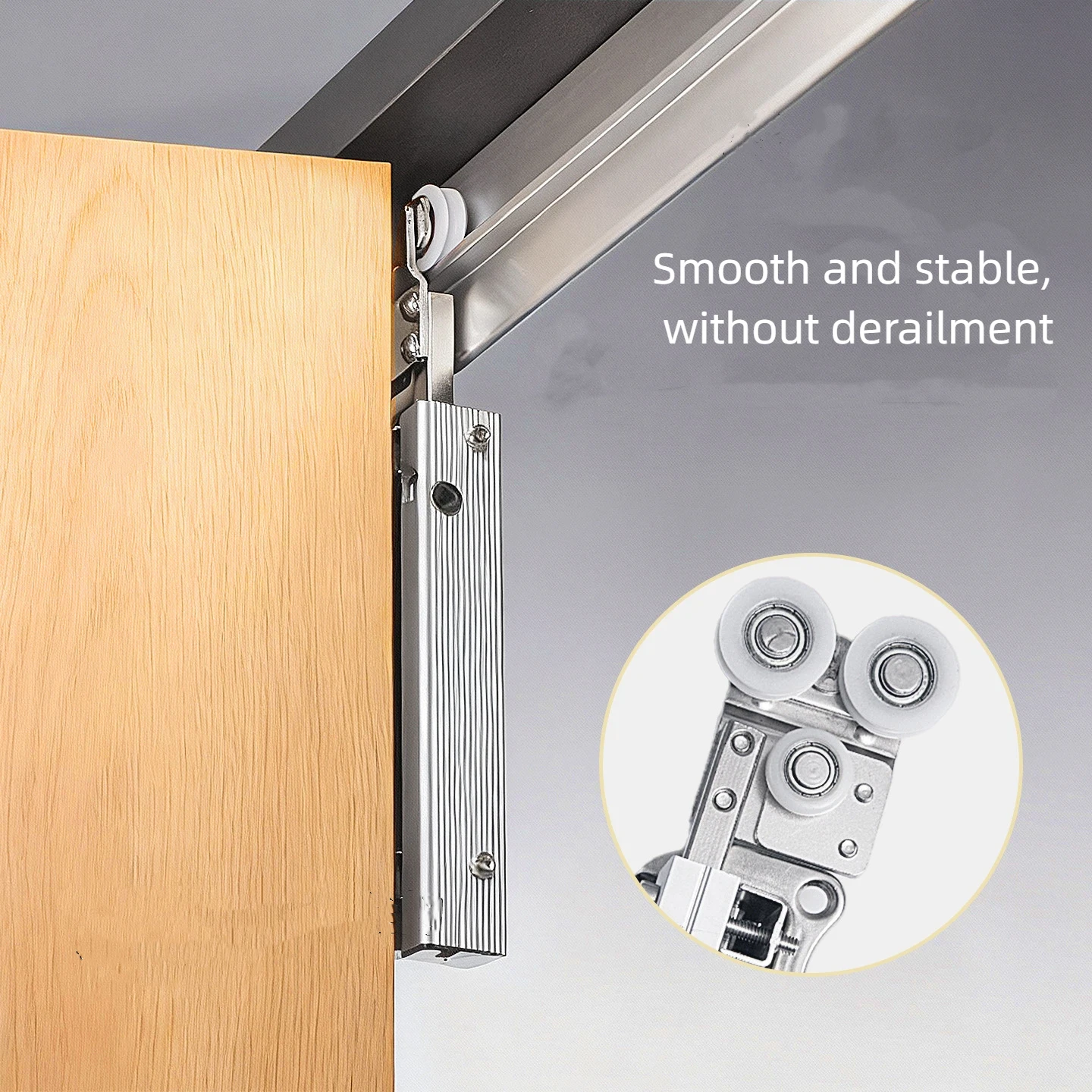 No Lower Track Wardrobe Folding Door Sliding Rail Dressing Room Anti-Slip Pull-Out Hinge Sliding Rail Hardware Accessories