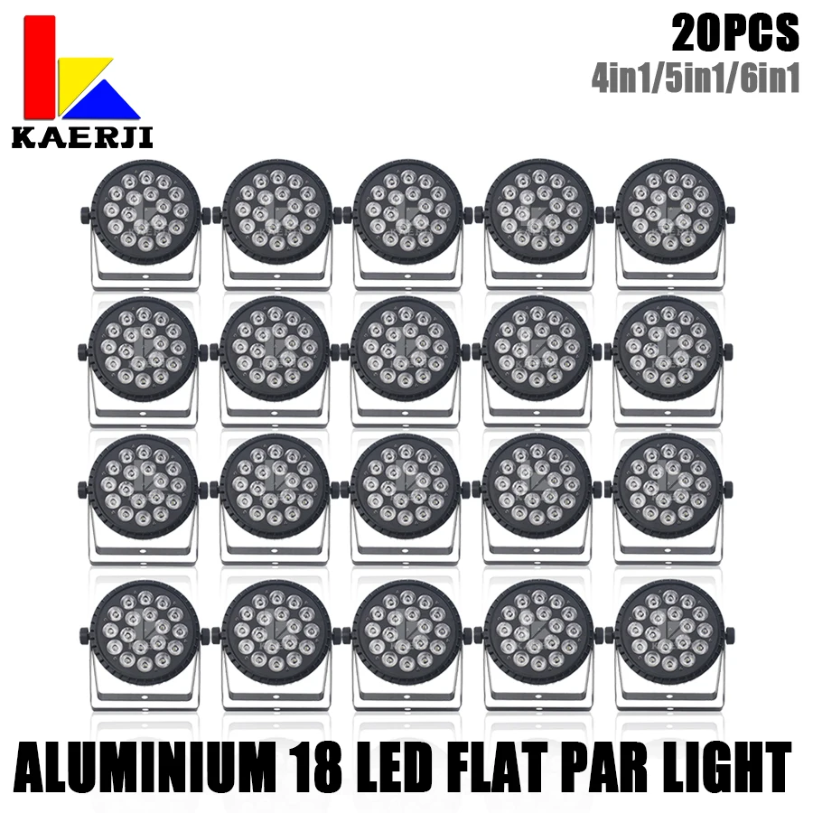 

No Tax 20Pcs 4in1/6in1 18x12w RGBW LED Par Light Flat Stage Light Professional Stage Wedding Stage Lighting For Disco Flat Light