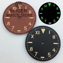 BLIGER Black brown watch dial fit NH35 NH36 ETA 2836 2824 PT5000 Miyota 8205/8215/821A Mingzhu DG2813/3804 movement