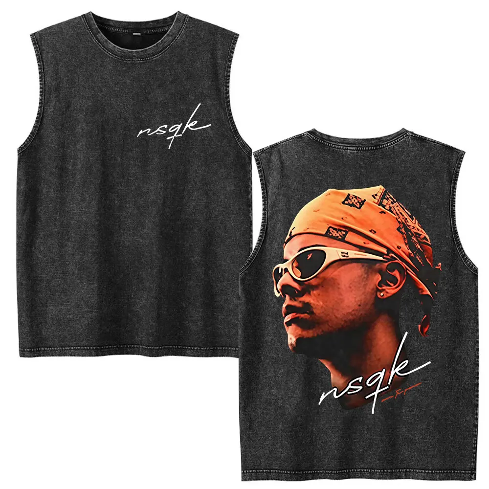 Rapper NSQK ATP Tour 2025 Album Fans T Shirts Men's Clothing Vintage Oversized T-shirt Fashion High Quality Washed Tank T-shirts