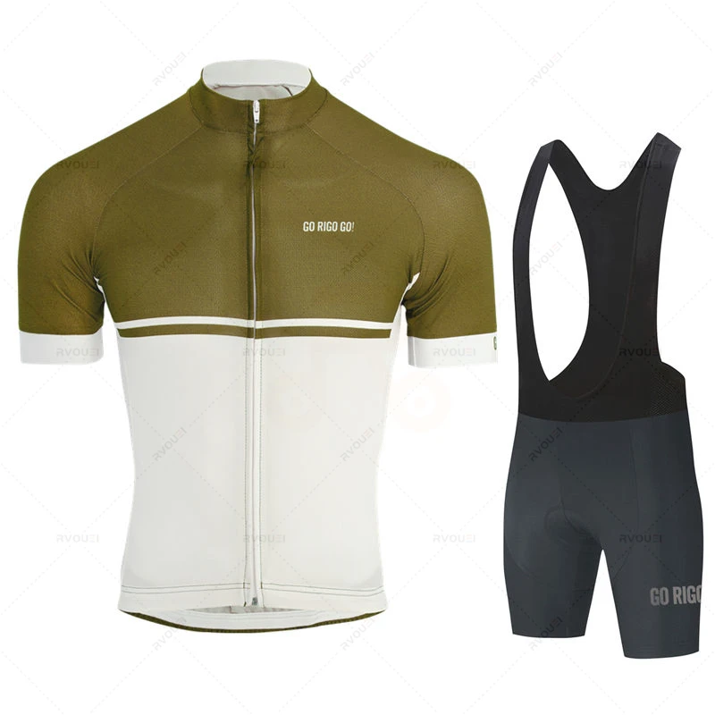 Go Rigo Go Cycling Jersey Set Team Men Summer Short Sleeve Jerseys Bicycle Clothing Bib Shorts Suit Maillot Ropa Ciclismo Hombre