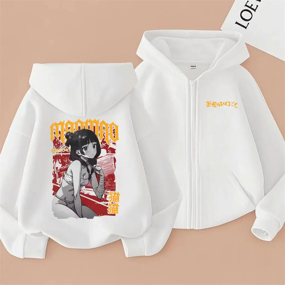 Anime The Apothecary Diaries Zipper Hoodie Kawaii Funny Maomao Graphic Zip Up Jacket Men Women Fashion Oversized Hoodies Coat