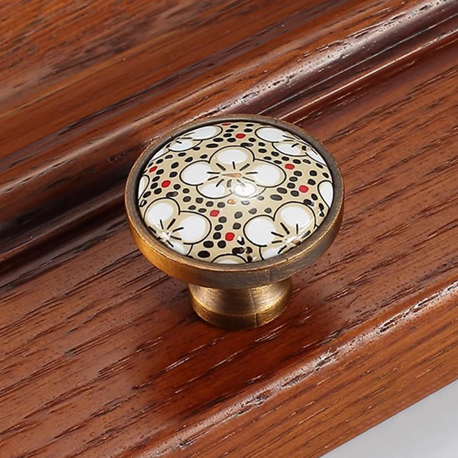 European Style Cabinet Knobs Ceramic Drawer Pulls Floral Design for Kitchen Wardrobe Cupboard Hardware Decorative Handles