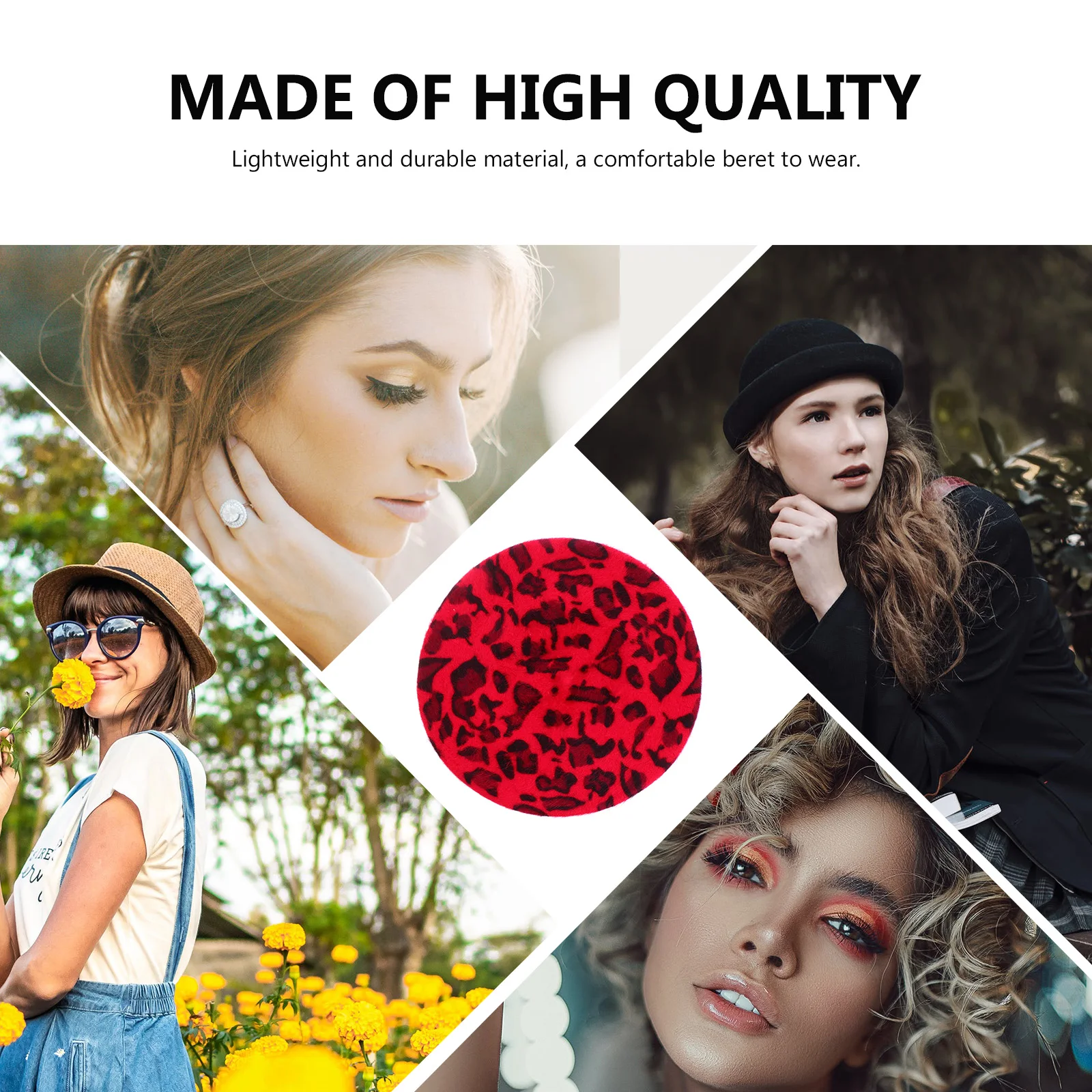 

Berets for Beanie Hat Leopard Printing Cap Good-looking Female Fashion to Sleep Miss