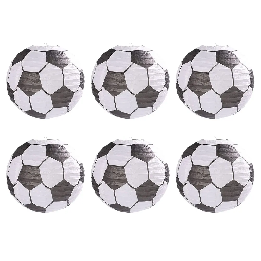 

6pcs Lantern Paper Lanterns 20cm DIY Hanging Decorative Sports Football Shape Lanterns Party Home Garden Festival