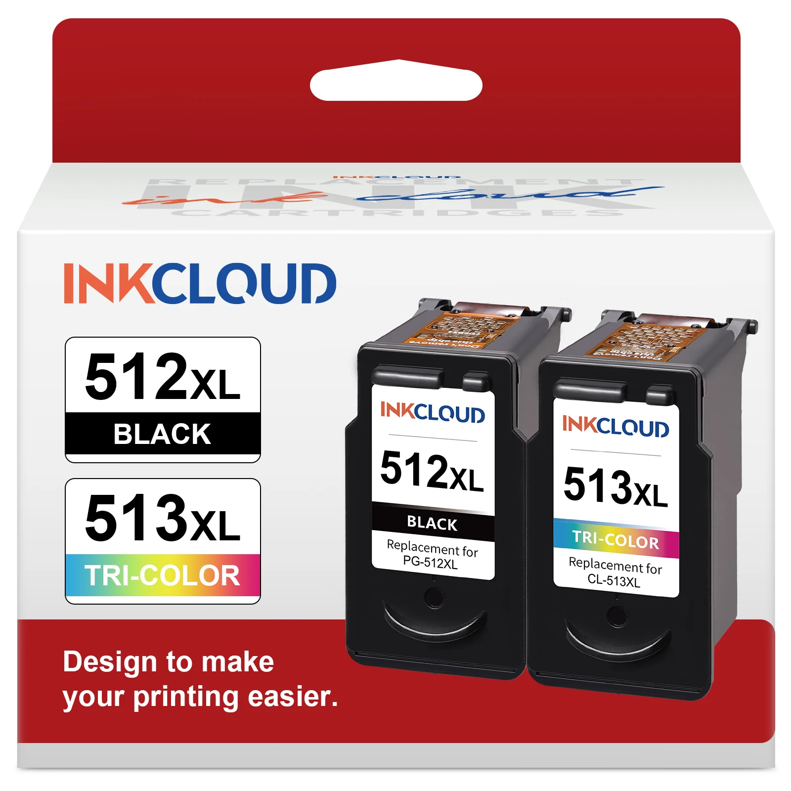 خرطوشة حبر INKCLOUD PG-512XL CL-513XL متوافقة مع CANON 512 513 Pixma MP495 MP230 MP270 MX420 IP2700 MP230 MP240 MP250 260