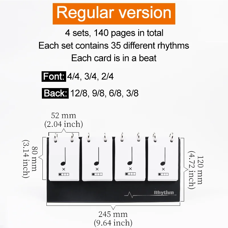 Rhythm Practice Card Visual Card Note Portable Training Flashcard Music Teaching Props For Piano Drum Guitar Beginners