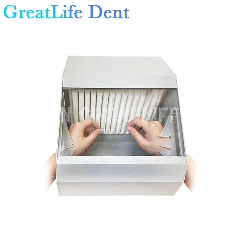 GreatLife Dental Lab Equipment Vacuum Cleaner Collector Box Sandblasting Dust Collector Mobile Polishing Machine Dust Collector