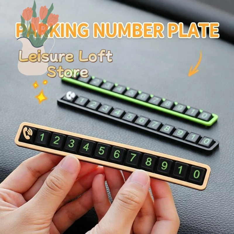 Car Temporary Parking Phone Number Plate Luminous Digits Multiple Color Optional Match Car Interior for Daily Parking