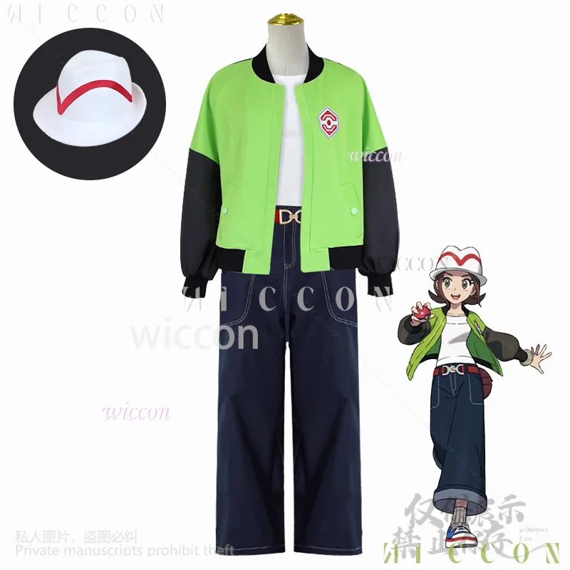 جديد أنيمي لعبة أساطير Z-A تأثيري بطل البطلة زي أخضر أسود سترة طويلة الأكمام زي بيسبول قبعة صبي الفتيات