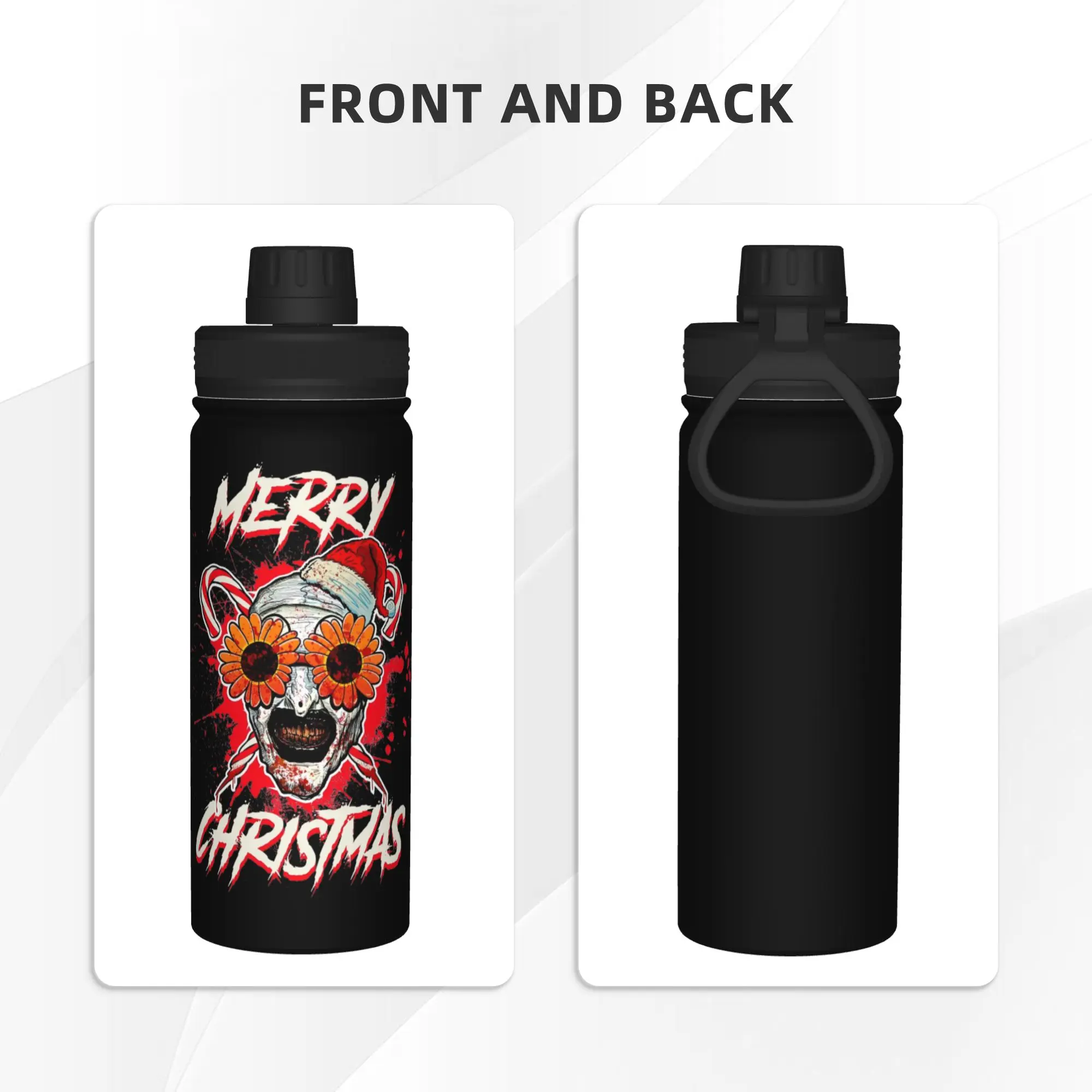 Terrifiers Art The Clown 18OZ Sports Insulated Kettle  Coffee Cups Vacuum Flask Smoothie Tea Mug Spill Proof