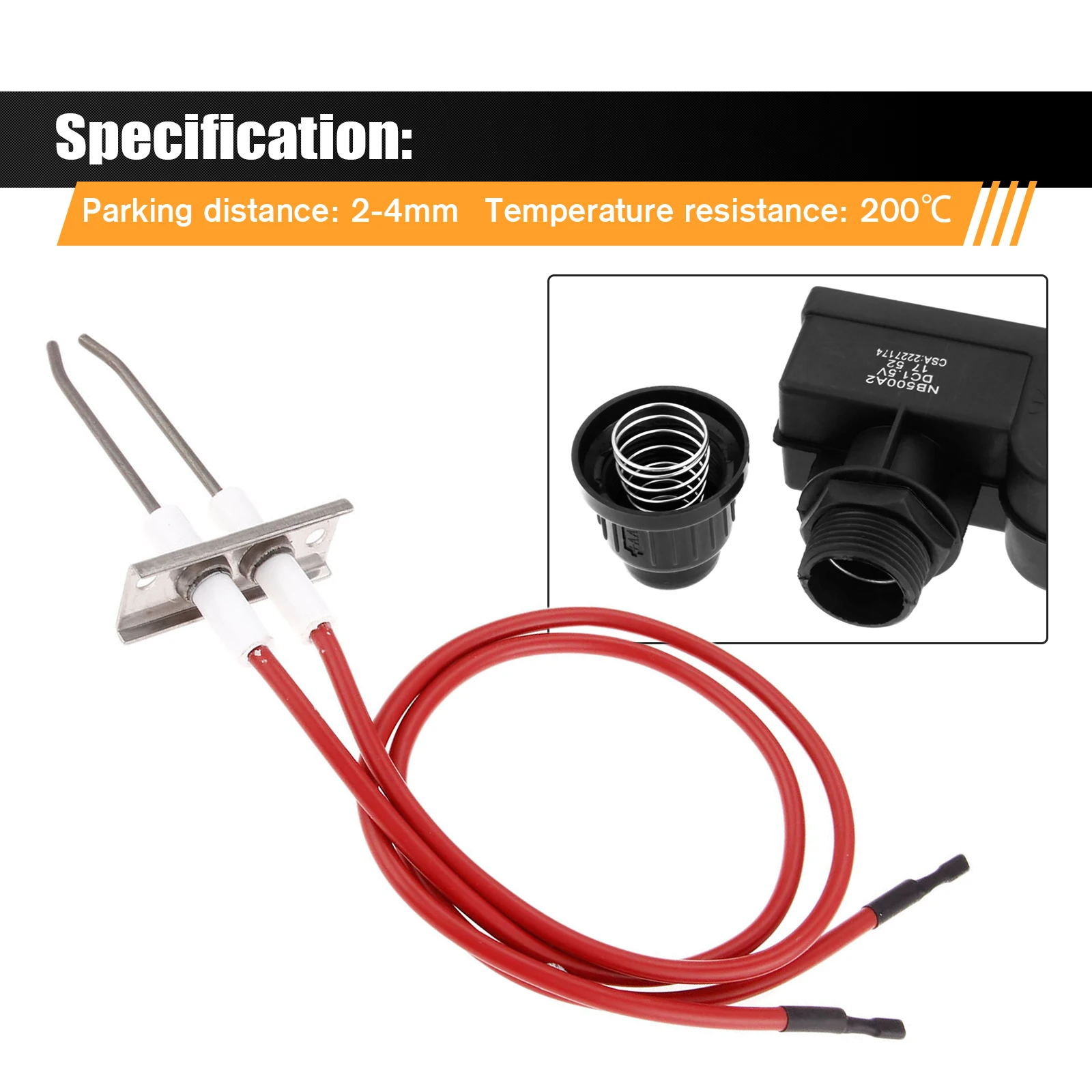 1Pc Igniter With High Spark Plug Wire Length 450mm Each Gas Electronic Two Outlets Fireplace/Oven/Heater/Kitchen BBQ Part