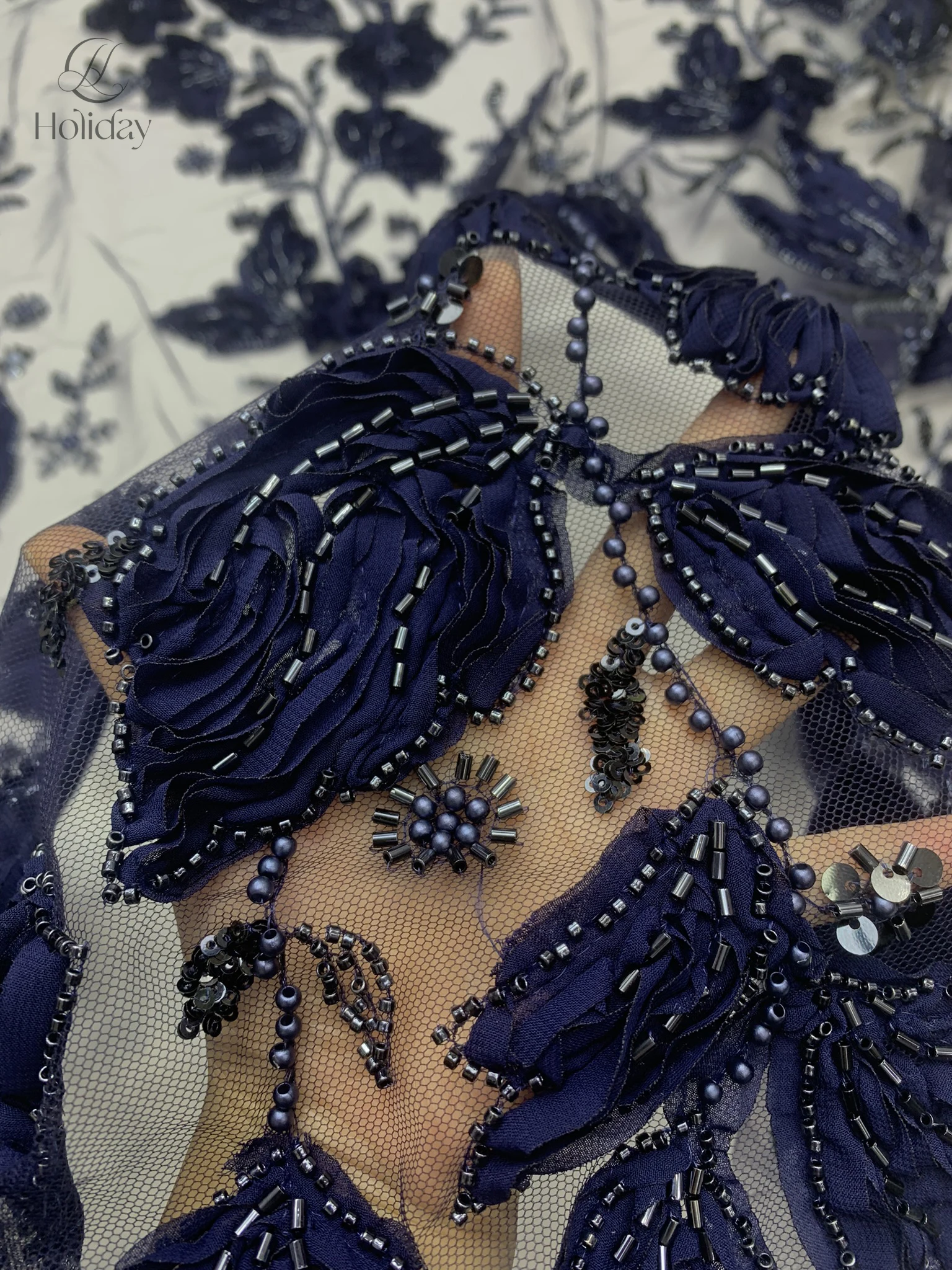 Kain Renda 1 atau 3 Yard Kualitas Tinggi Kain Renda Jaring Perancis Manik-manik Renda Afrika Pesta Pernikahan Kain Renda Sifon