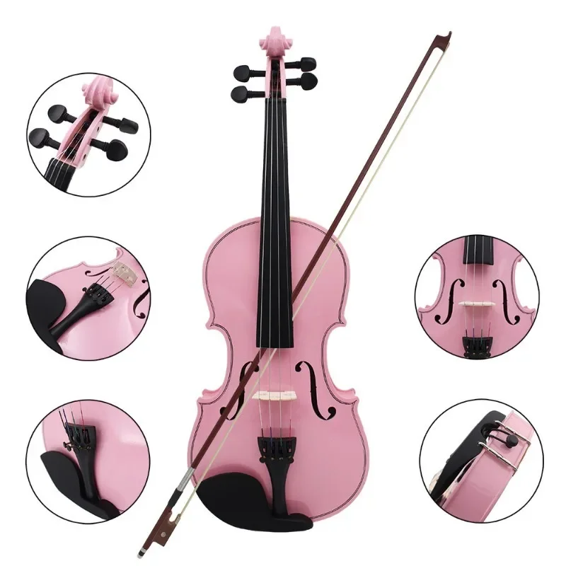 4/4 Violin Beginner Violin Kits Professional Stringed Musical Instruments Starter Kits for Beginner Beginners Violin