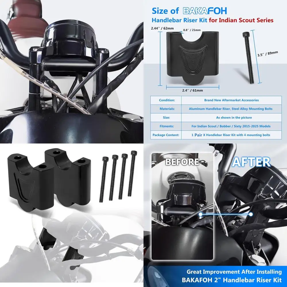 

Алюминиевый комплект подъемных рулей 2 дюйма для моделей Indian Scout/Bobber/Sixty 2015-2025, аксессуары для ручек