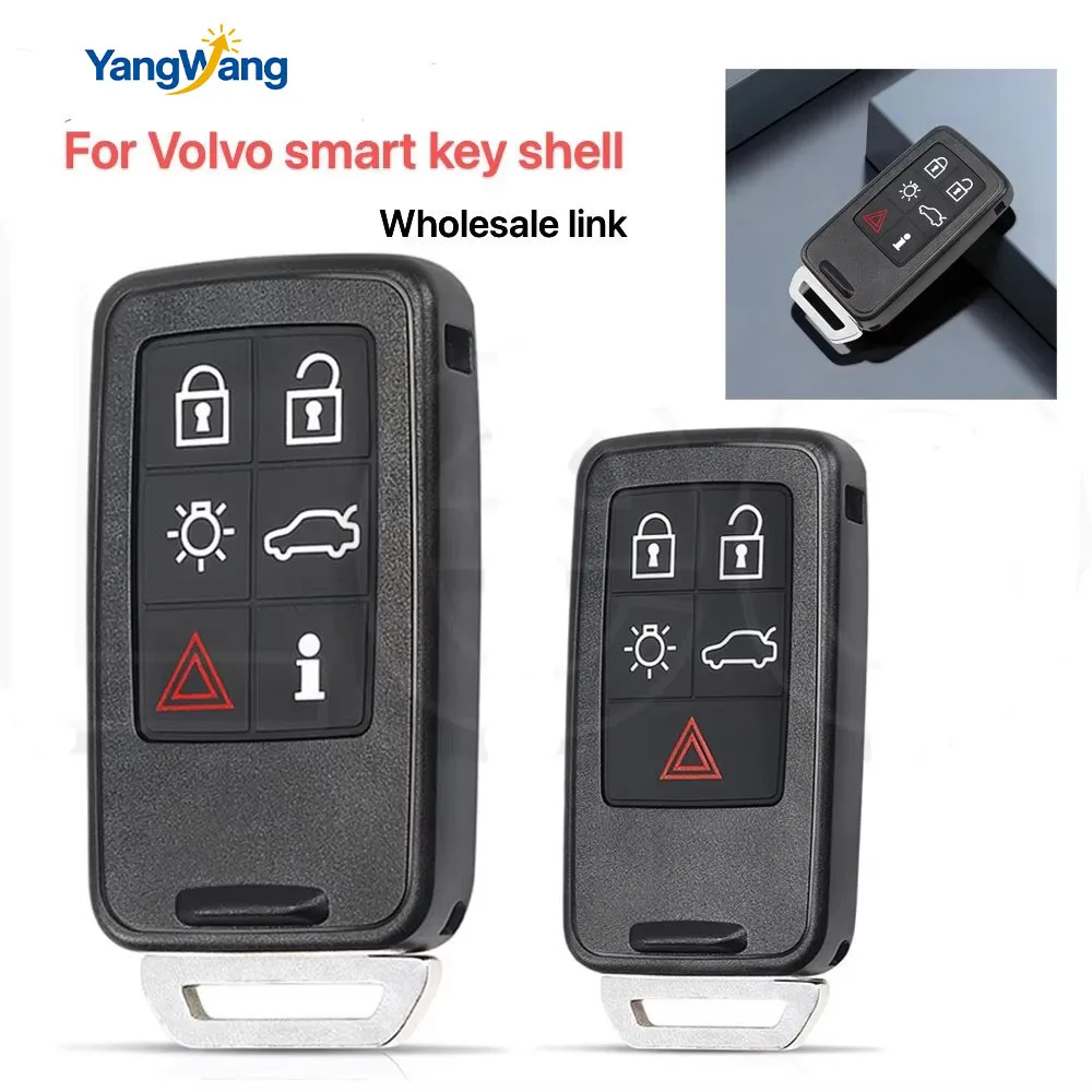 Capa de chave inteligente YW para carro Volvo XC60 S60 S60L V40 V60 S80 XC70 S90 S80 S60 5/6 botões com chave mecânica FCC