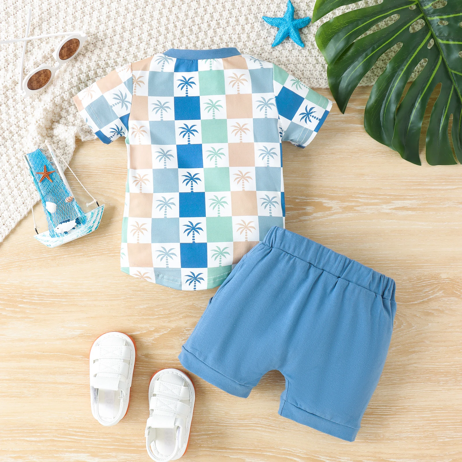 3PCS 0-3 Years Old Can Wear Fashion Trend Cute Summer Comfortable Soft Children Varied Print Irregular Short Sleeve + Shorts