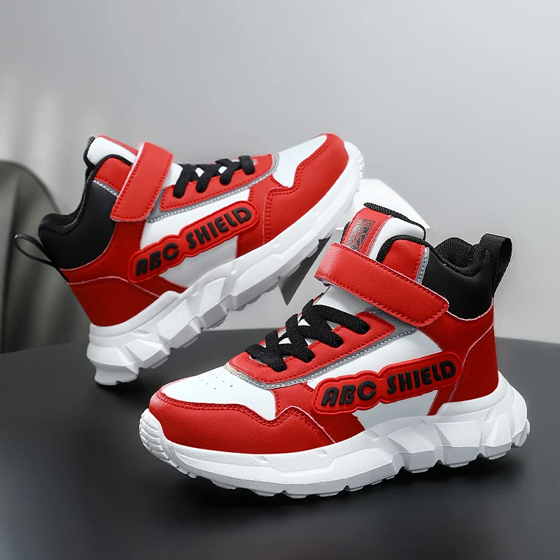 

Модные высокие кроссовки для бега для мальчиков и девочек, удобная детская спортивная обувь на платформе, уличные нескользящие детские кроссовки