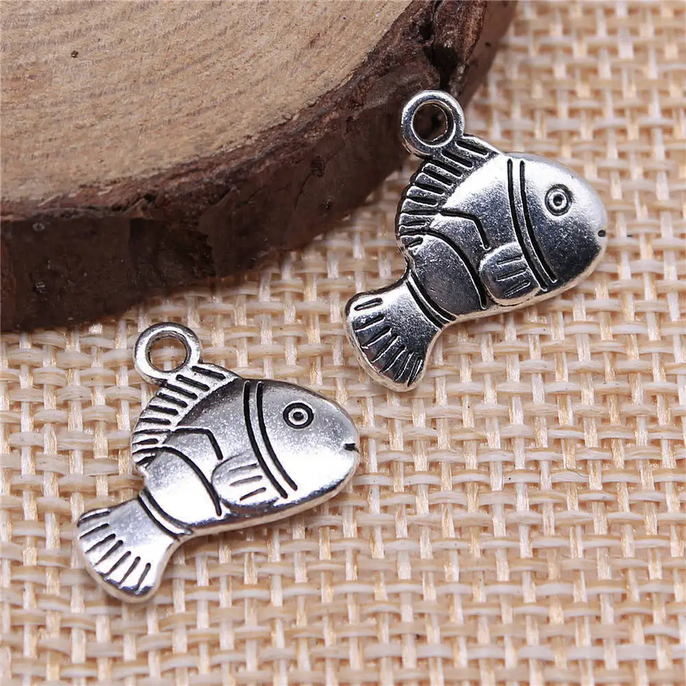 Couple Pendants Fish Charms Jewelry Materials 16x14mm 10pcs