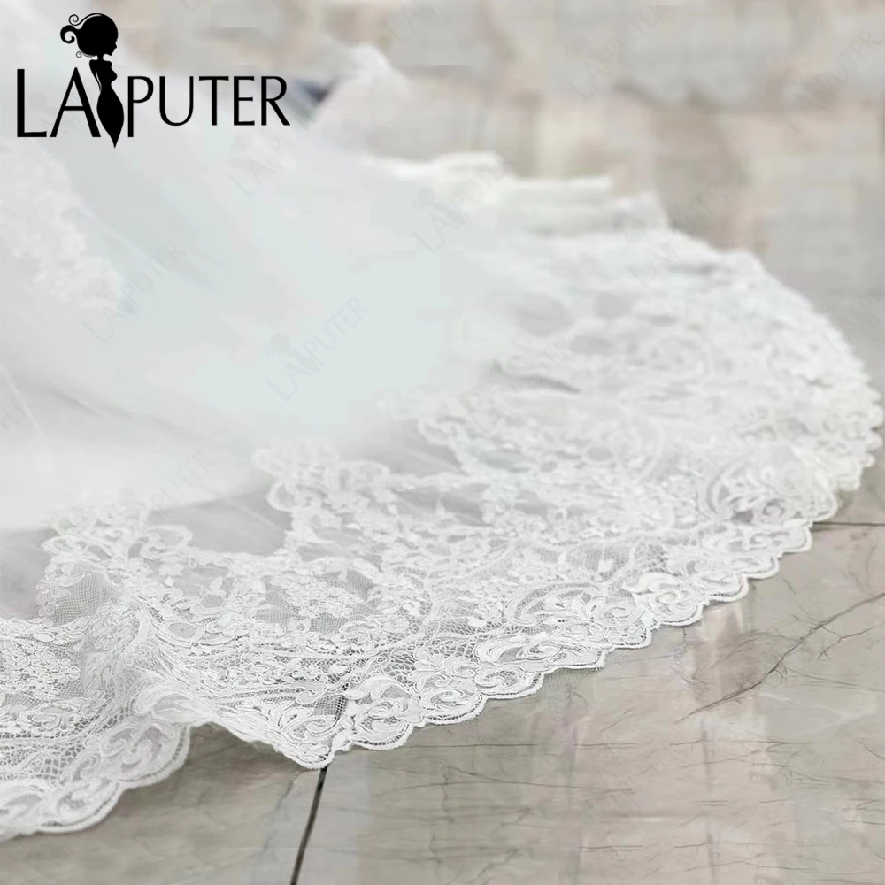 Lace Edge Long Tulle Bridal Wedding Veil Long Bride Wedding Accessories New Design 2024