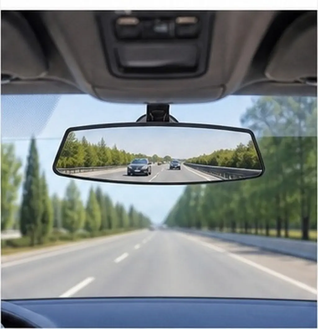 Car View Rear Mirror with Wide Angle Vision ABS and Glass Materials Crash Resistant Lightweight Safe Driving Interior Rearview