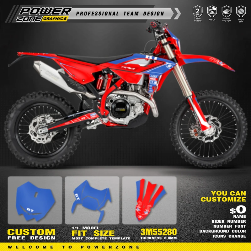 

Комплект графической наклейки и наклеек PowerZone для BETA 2023 2024 2025 RR ENDURO 125 200 250 300RR 350 390 430 480 05