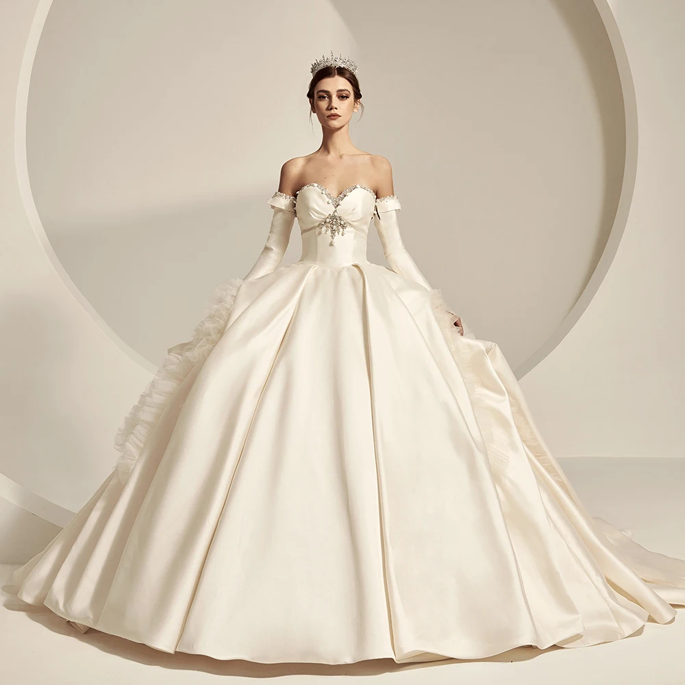 Strapless vestidos de novia Wedding Ball Gown Dress