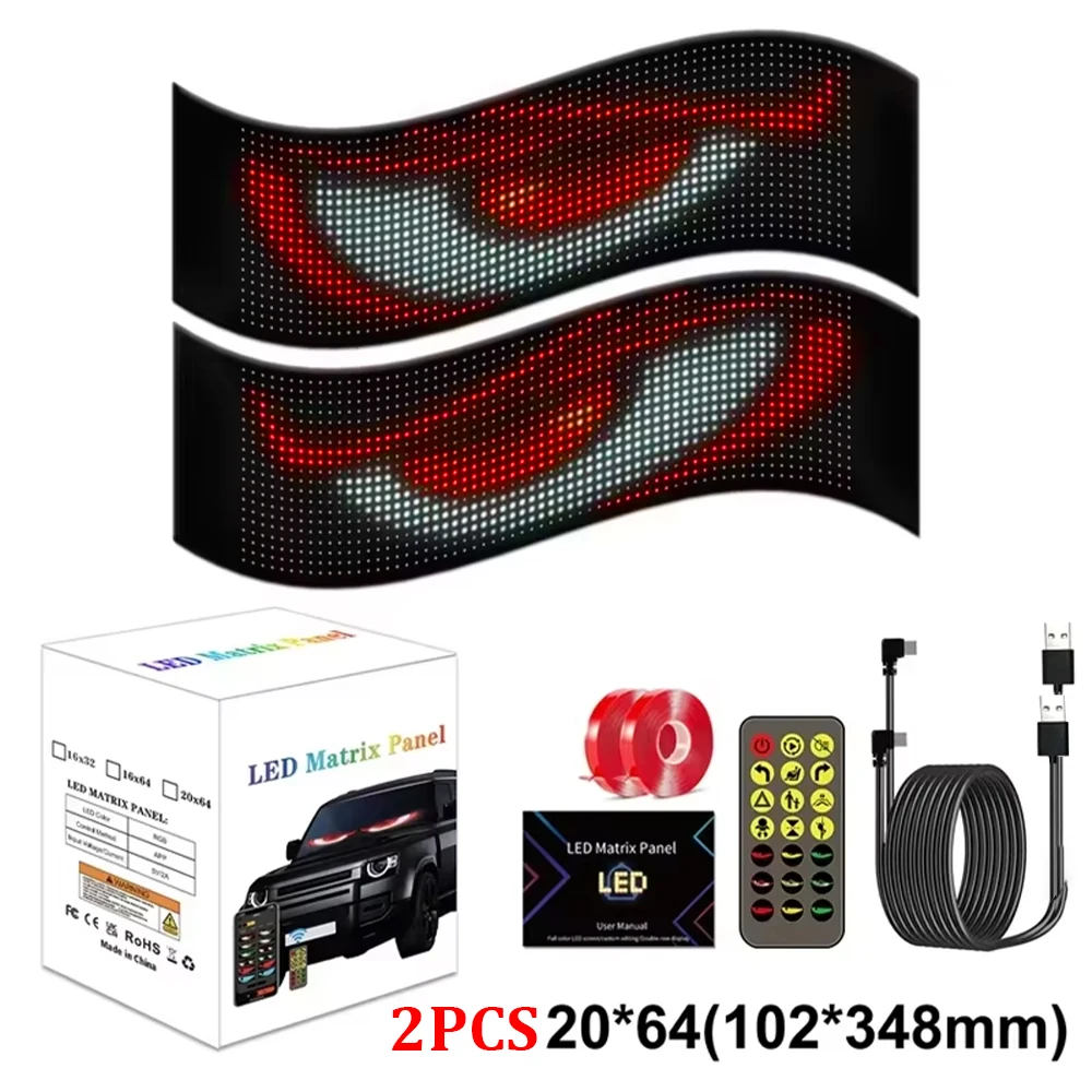 16*32 LED Devil Eye Lights voor motorfietsvoorruit, programmeerbaar matrixpixelpaneel met app/afstandsbediening voor motorfiets