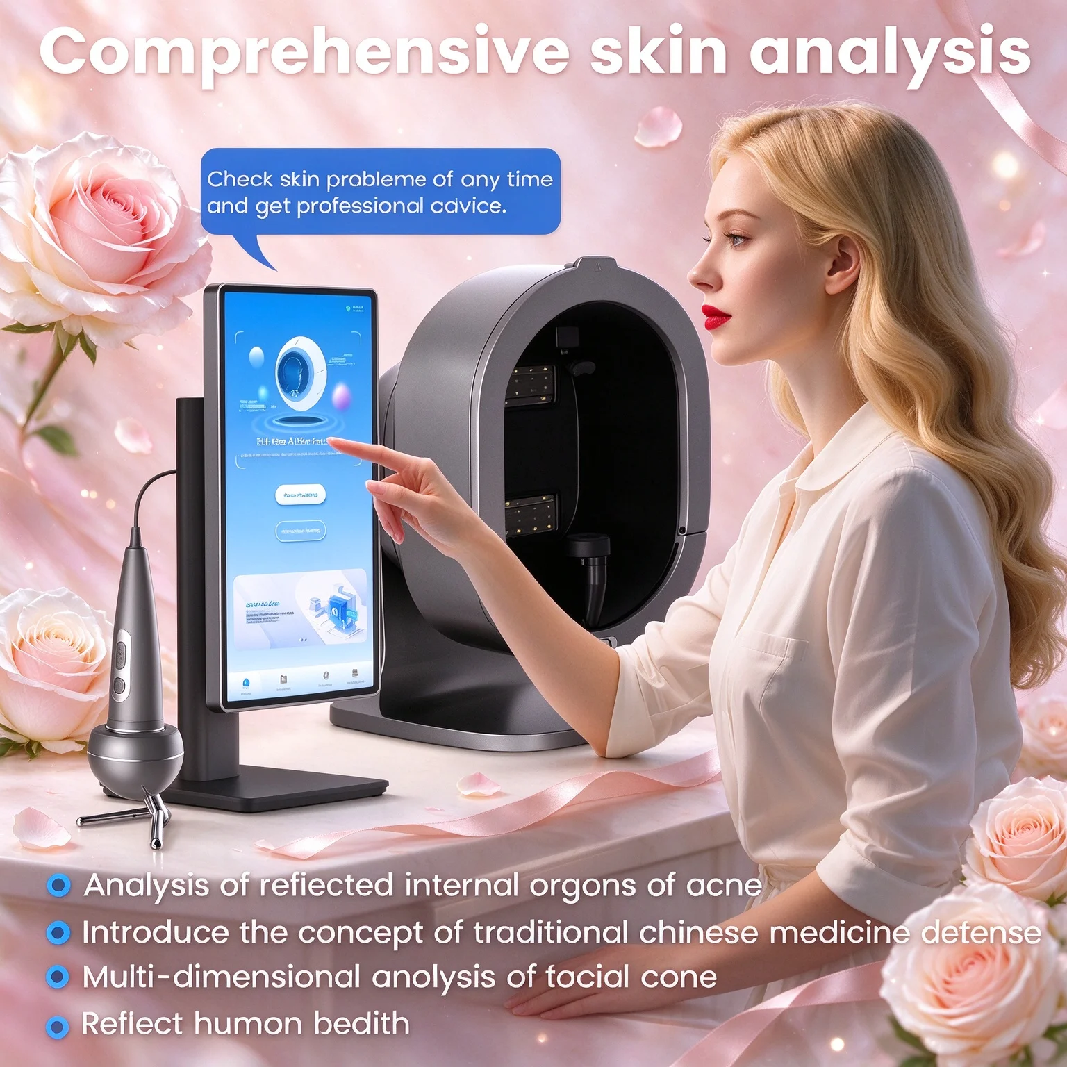 X5 Pro 3D AI Magic Mirror Skin Analyzer AI Intelligent Diagnosis Professional Report For Various Skin States Beauty Salon