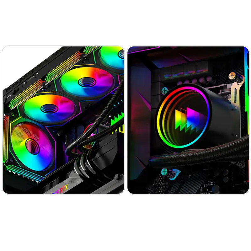 UPSIREN Poseidon miroir 240 240MM tout-en-un refroidissement par eau infini miroir conception de tête froide ARGB PWM ventilateurs support LGA1700 AMD AM5