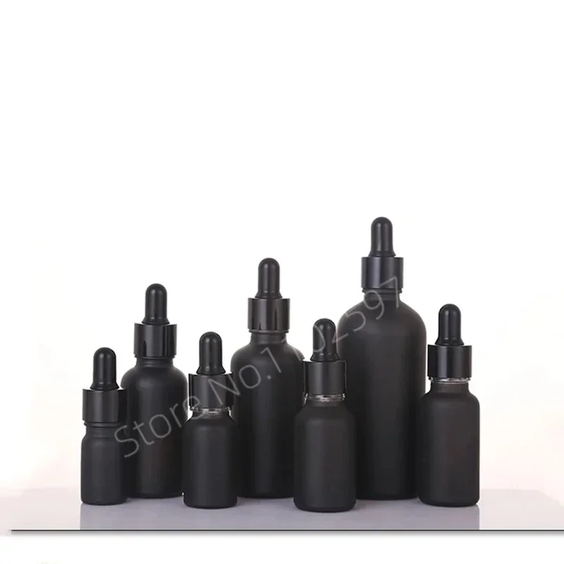 Whosale Empty Dropper Bottle Black Essential Oil Glass Aromatherapy Liquid 5-100ml Drop for Massage Pipette Refillable