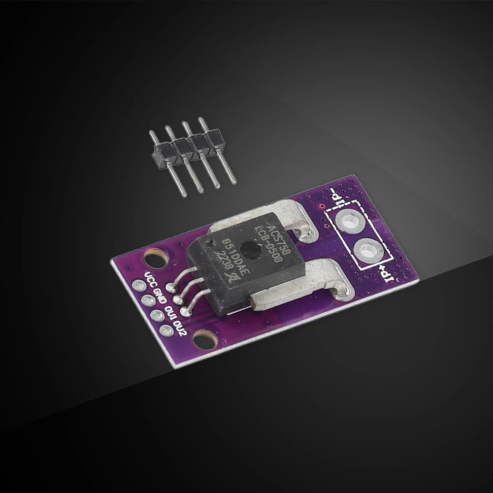 

ACS758LCB-050B-PFF-T Hall Current Sensor PCB Board 3.3-5V Linear Current Hall Current Sensor Module 50A 100A for Arduino