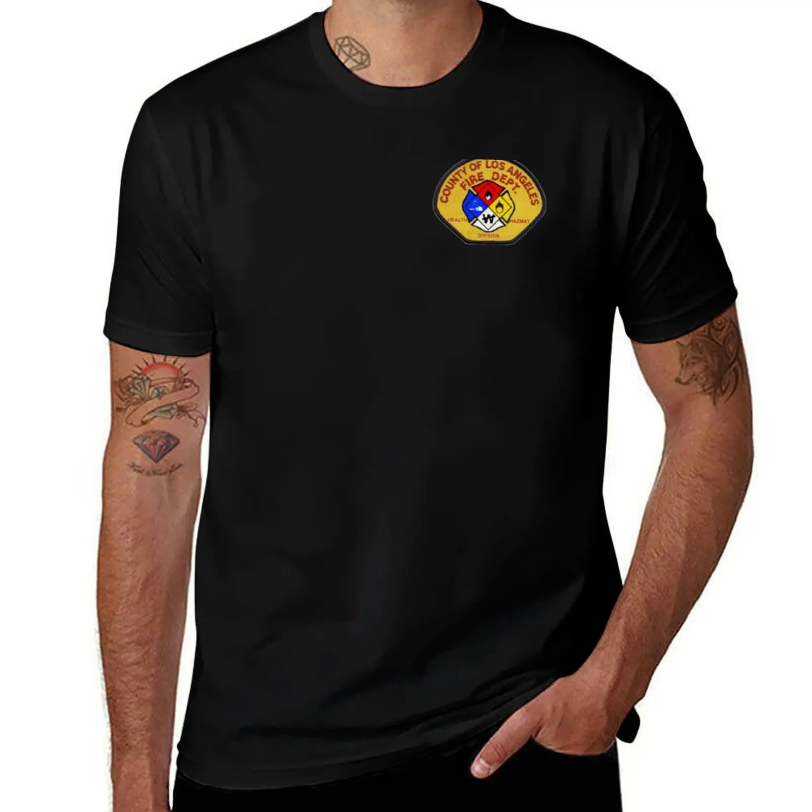 

Los Angeles County Fire Department Hazmat T-Shirt Soft Casual Short Sleeve Cotton Tee