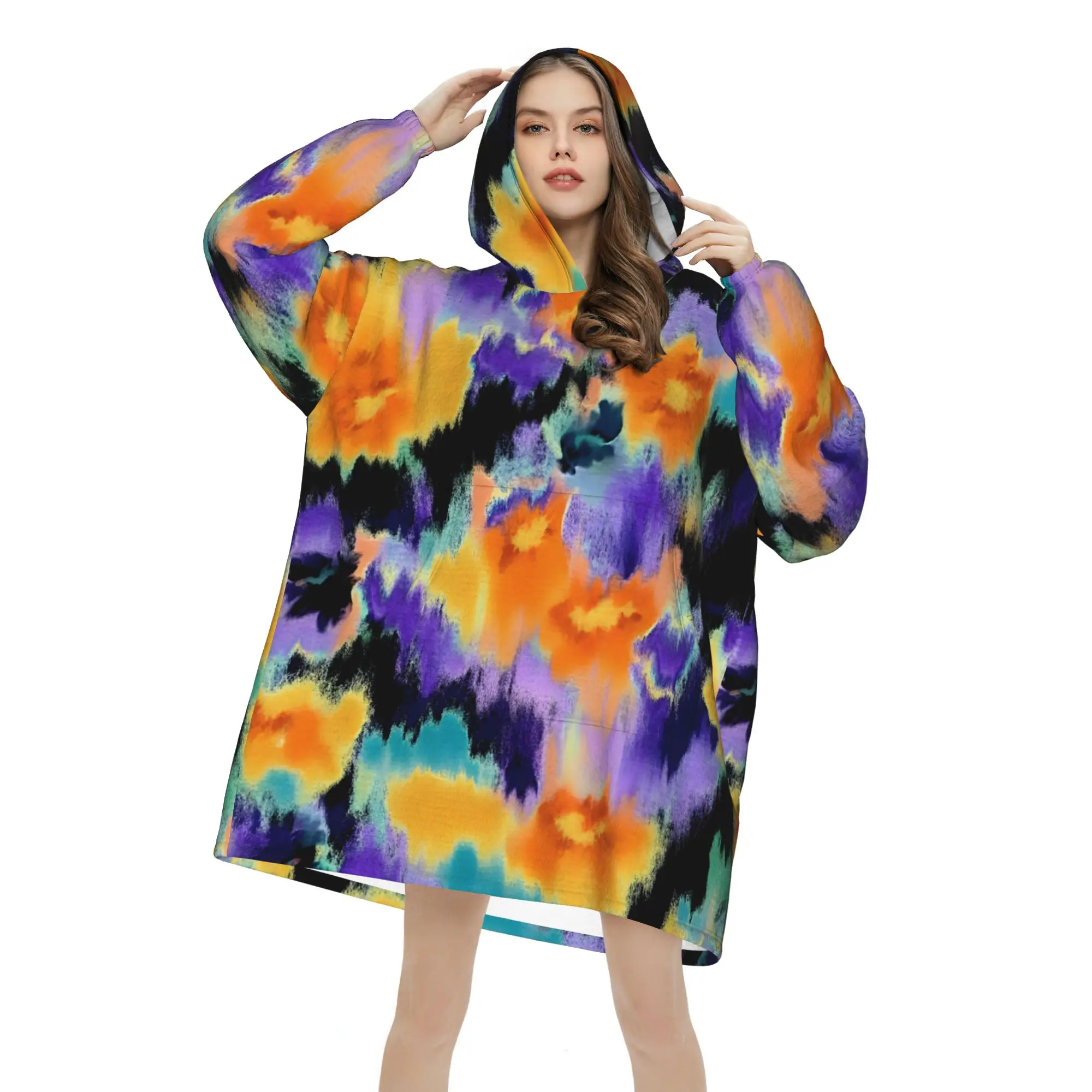 

Худи оверсайз из плюша 320 г, свободная повседневная домашняя одежда, индивидуальный стиль, китайский стиль, качественная жизнь, одежда оверсайз