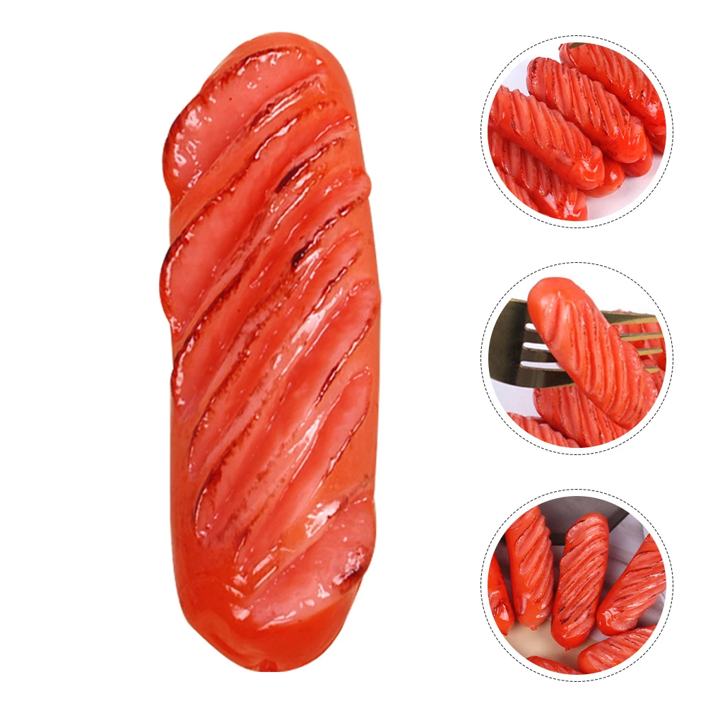 

4pcs Realistic Artificial Fake Hot Dog Mini Roasted Sausage Photography Props Food Decorative Party Tool Kitchen Shop