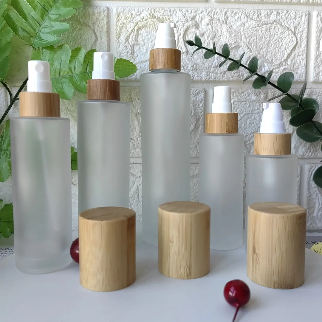 

Bulk Empty 20ml 30ml 40ml 60ml Bamboo Frosted Glass Parfume Spray Bottle 80ml 100ml 120ml Pump Bottle 15/30/50g Glass Jars Cream