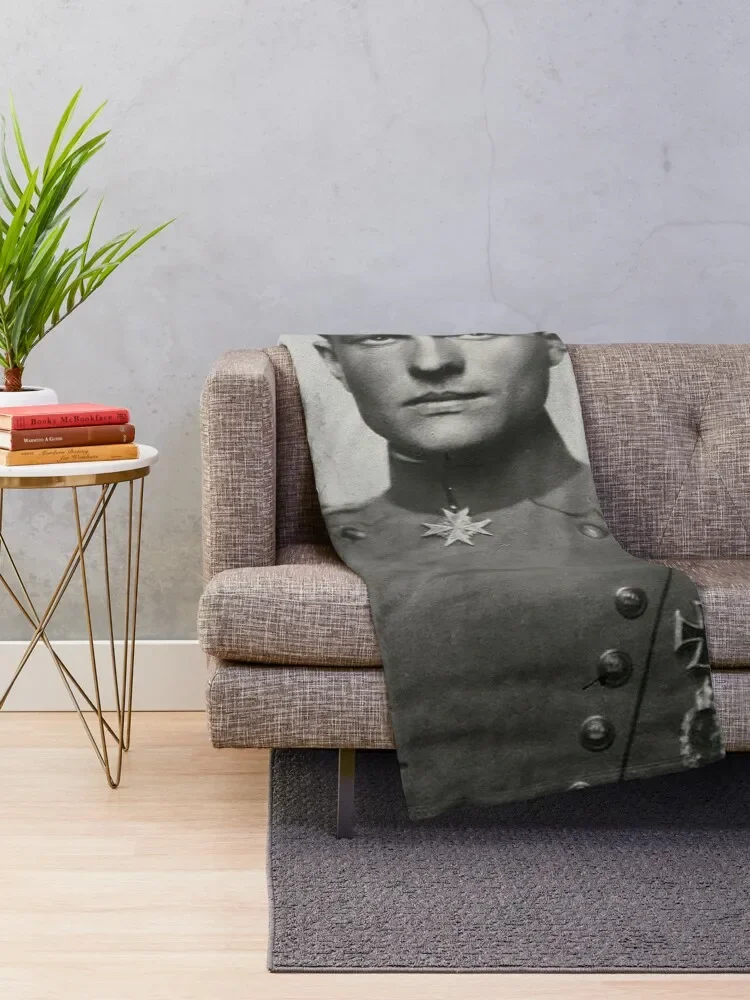 Richthofen with Pour le Merite... WWIPortrait Throw Blanket halloween Soft Beds Blankets