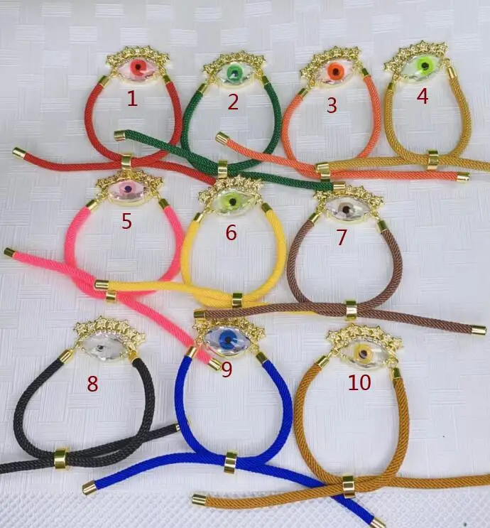 1pcs eye glass CZ Women Bracelet Neon rainbow Hand Made Strap Summer Anklet  Rope Beach Ajustable size sdf3