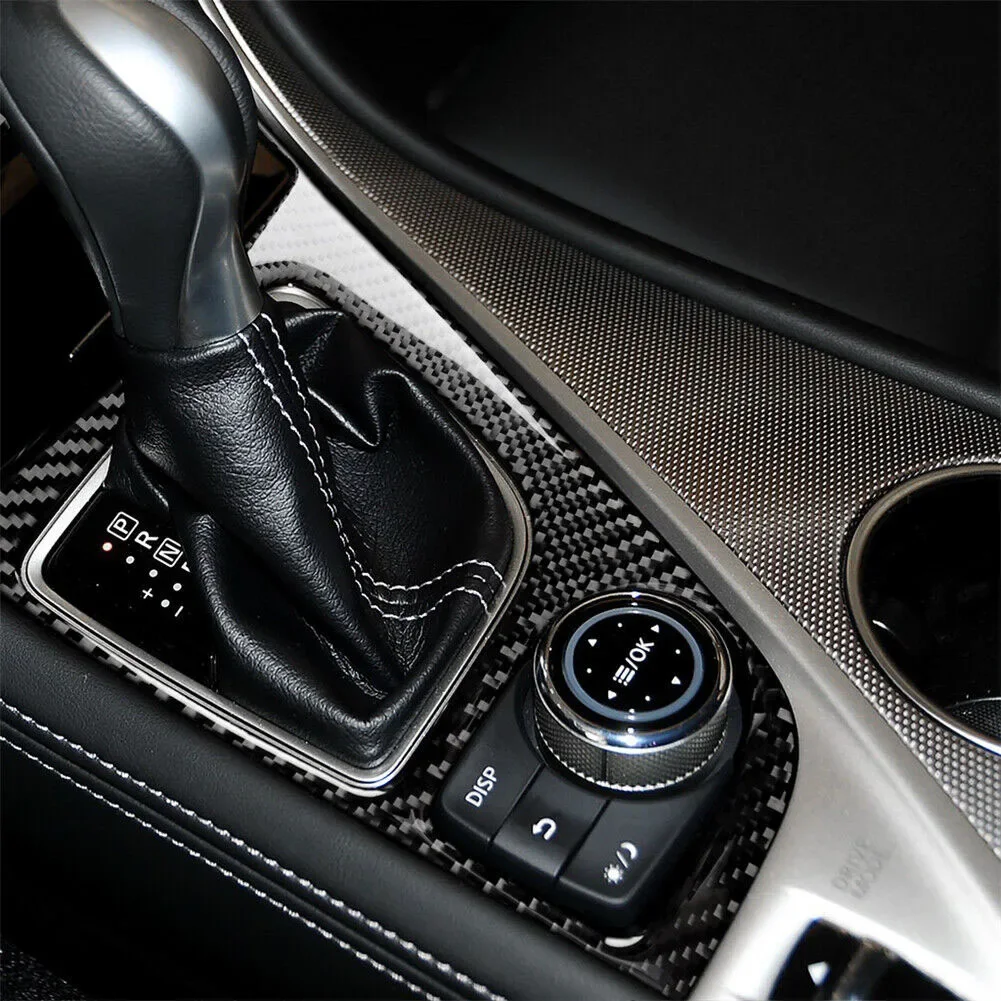 

Cover Trim High Quality Carbon Fiber Console Gear Shift Cover Trim For Infiniti Q50 Q60 2014 19 Easy Installation