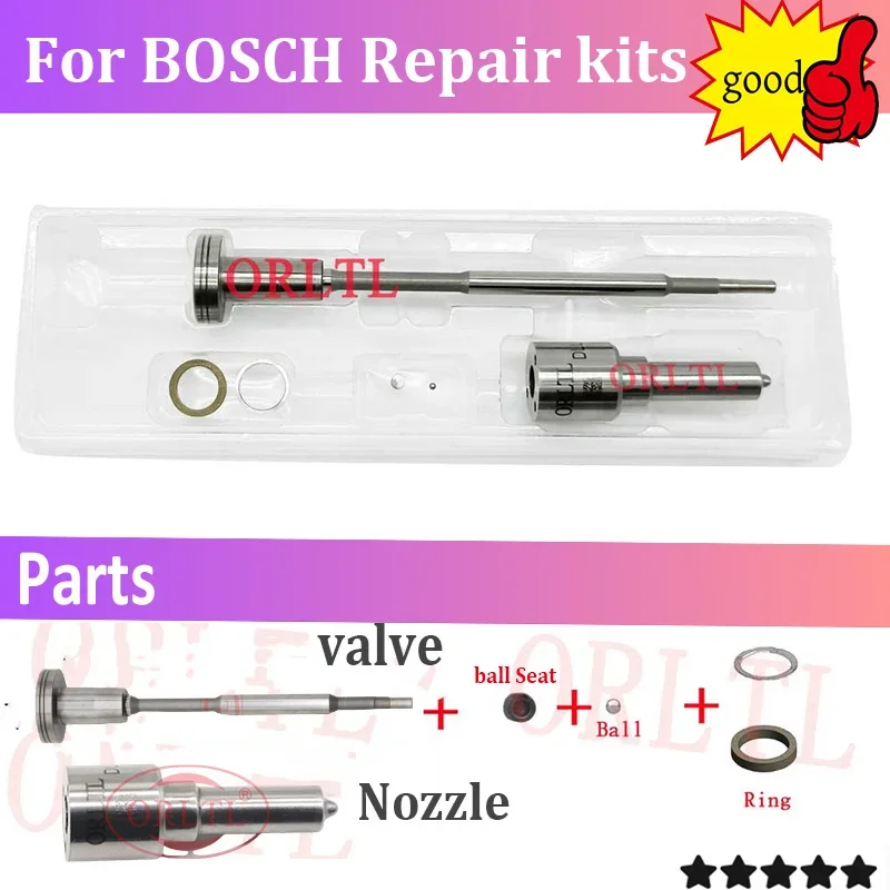 

0445110315 16600-VZ20A Diesel Injector Repair Kits Nozzle DLLA148P1717 0433172053 Control Valve F00VC01329 For NISSAN ZD30 DCi